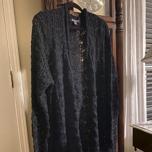 Beautiful crocheted pants length sweater